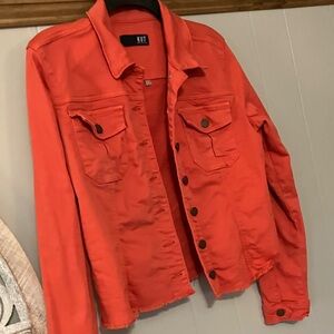 Kut from the Kloth Vibrant coral salmon Orange Jacket